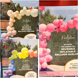 PartyAire 20 Piece Pre-Connected Reusable Inflatable Balloon  Garland Brand New In Box