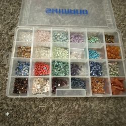 Container Of Real Crystals For Jewelry Making