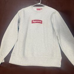 Supreme Box Logo Crewneck (FW18) Ash Grey size Large