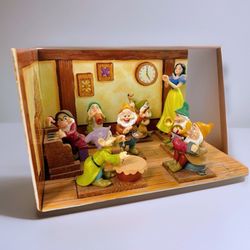 Disney Snow White 65th Anniversary Enesco Dwarfs Set Diorama 2002 Collectible