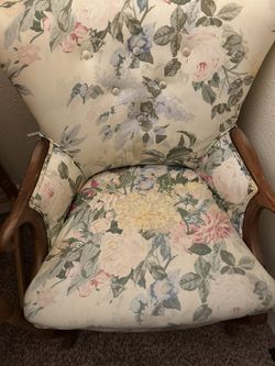 Floral Wingback Chair