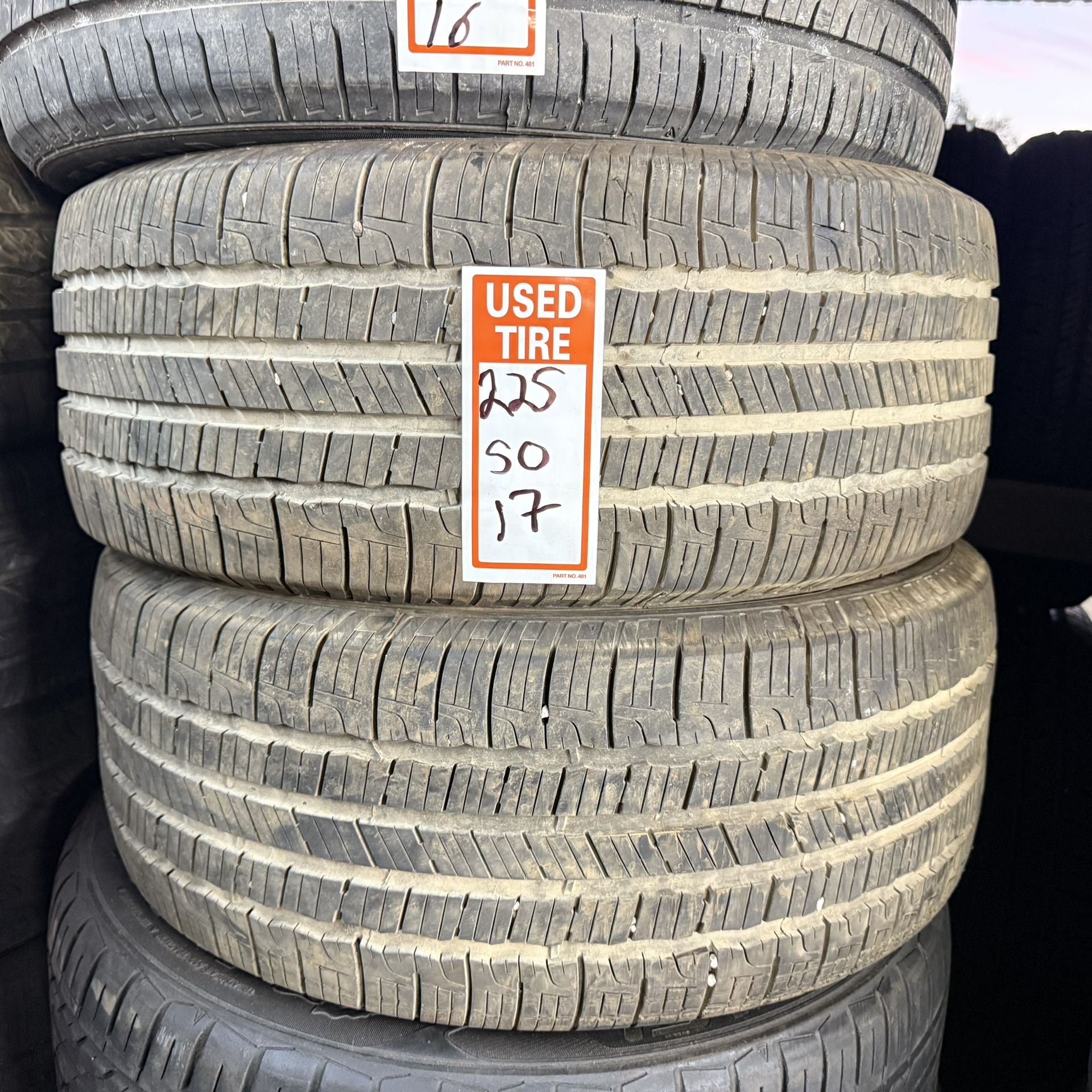 225/50/17 Two Tires Used 