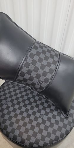 LV Leather Ottoman & Matching Pillow 