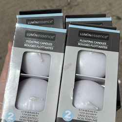 8 New White Floating Candles (2 Pieces Per Box) for Event Decor, Table Decoration, Wedding Centerpieces 