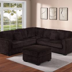 4pcs Sectional Sofa W/ottoman