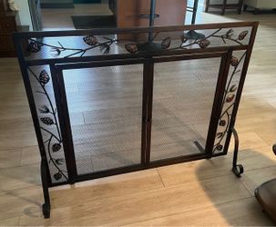 Fireplace Screen with Pinecone Design