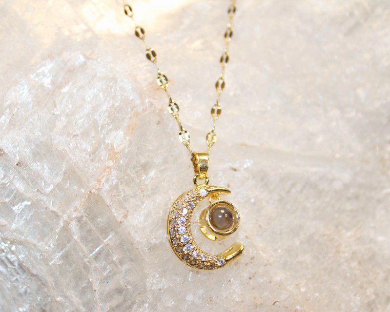 Moon Cresent Gold Plated Necklace