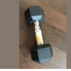 CAP Hex Rubber 15 lb Pound Dumbbell Weight -New