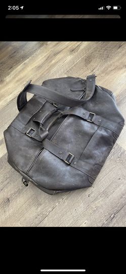 Frye Duffel Overnight Travel Weekender Bag Duffle Brown Leather