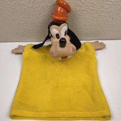 Vintage 1960"s Goofy Dog Hand Puppet Plastic Head & Hands & Cloth Body 