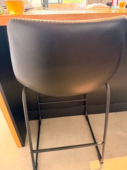 Black Faux Leather Bar Stool