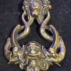 19th Century | 100% Brass Posidon Door Decor | England