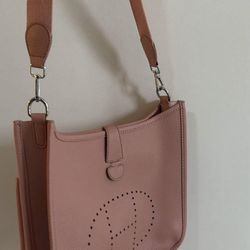 Blush Pink Perforated H Crossbody - Minimal Chic Style