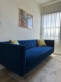 AllModern Dario 79" Blue Velvet Chesterfield Sofa / Couch