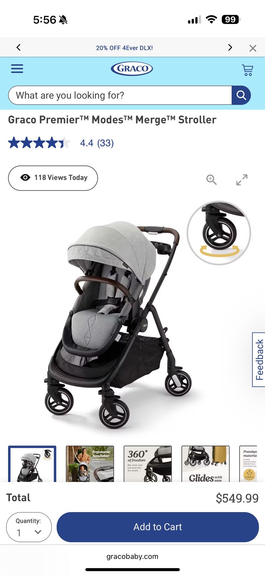 Graco Premier Modes Merge Stroller