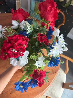 Red White and Blue Artificial Flower Bouquet