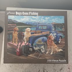 Dogs Cone Fishing 550 Pc Puzzle