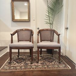 Pair of vintage cane armchairs
