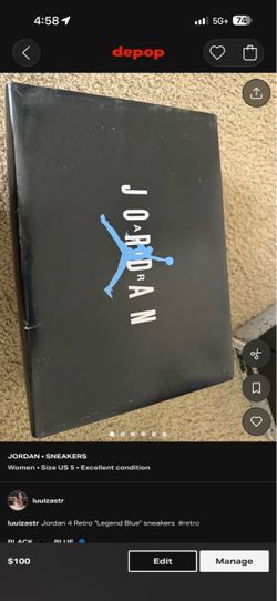 Jordan 4 Retro Legend Blue Sneakers