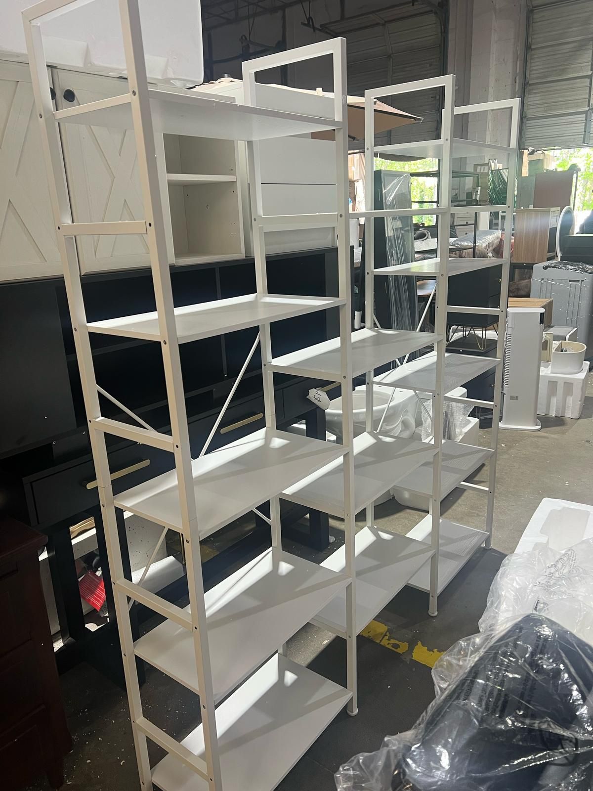 New Triple 5 Tier Bookshelf, Bookcase with 14 Open Display Shelves, Wide Book Shelf Book Case for Home & Office, White