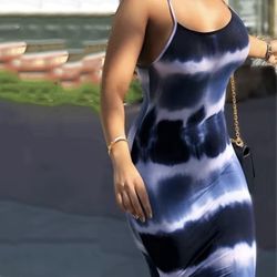 Blue Tie Dye Dress 