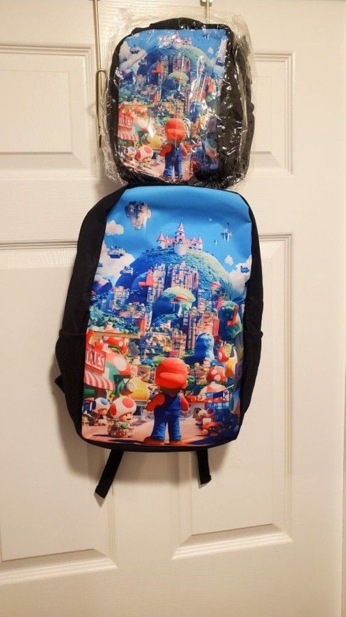 Super Mario Backpack With Matching Lunch Pail