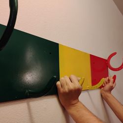 Handmade Rasta Ski/Coat Rack