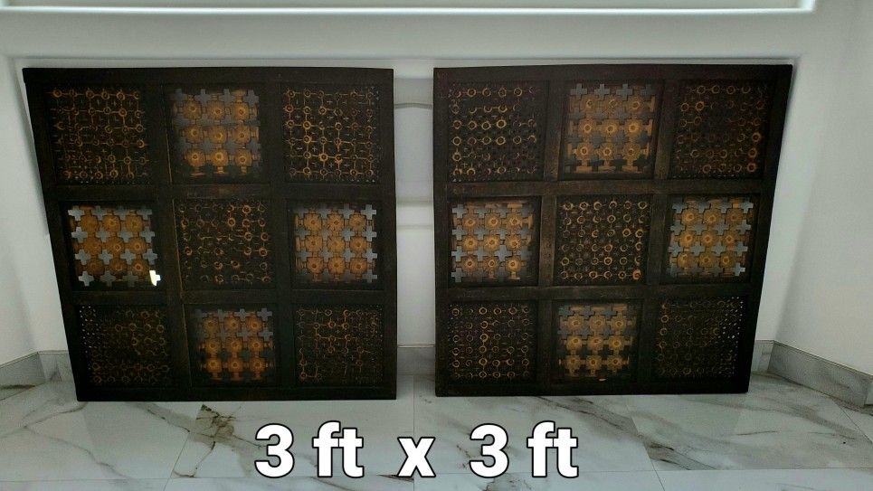2 Wall Mount 3ft X 3ft Wood Art Panels Sold As Set Recessed Mounts