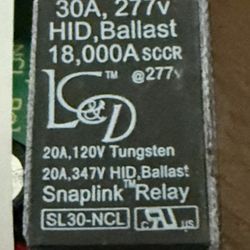 30A, 277V HID, Ballast SL3O-NCL