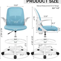 Tall Office Chair with Flip-up Armrests Executive Ergonomic Computer Standing Desk Chair with Lumbar Support and Adjustable Footr