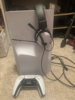 PS5, headset, one controller, 5 games