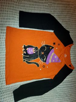 Kids Halloween Black Cat Long Sleeve Shirt size 3t