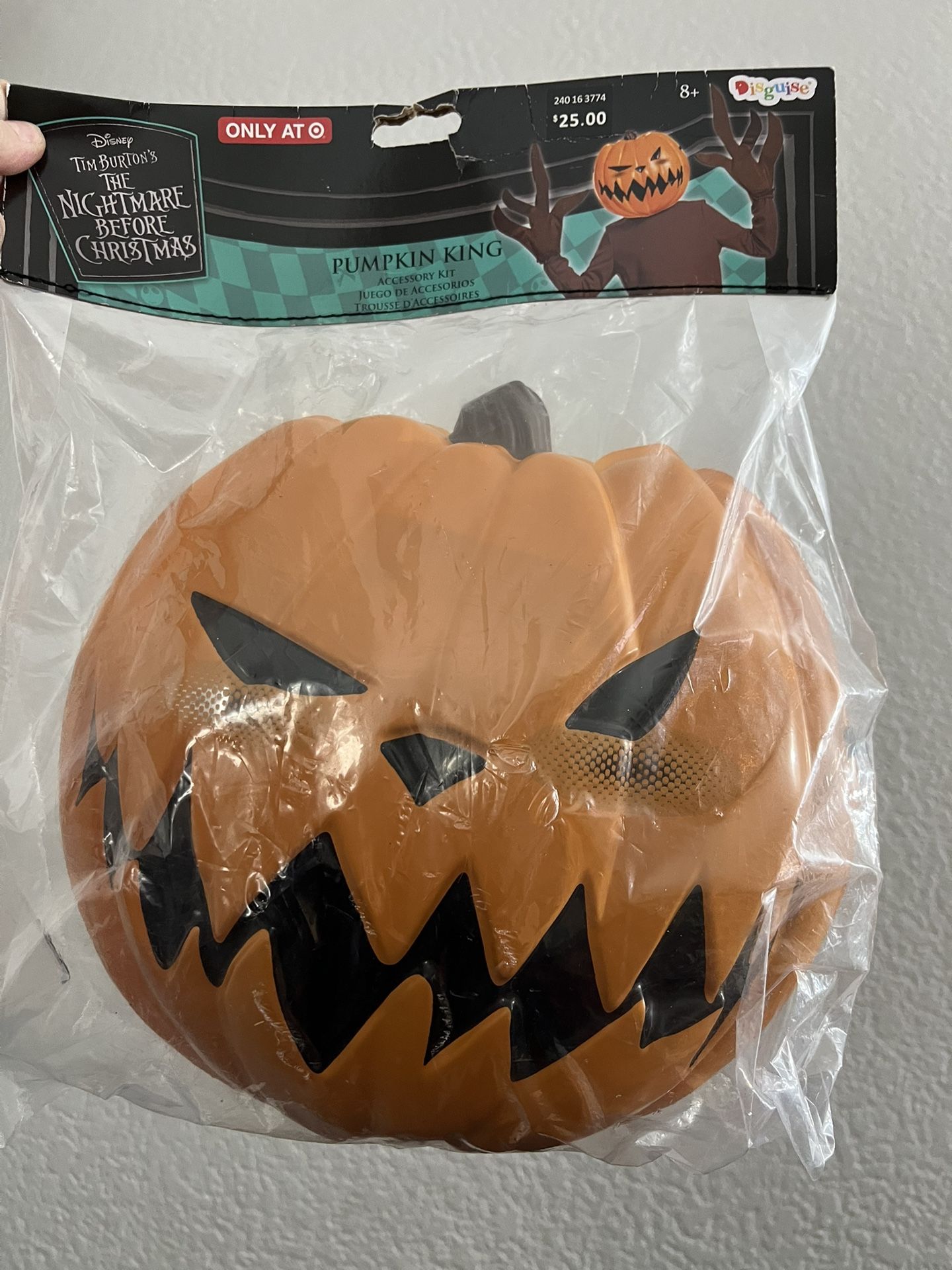 Disney Nightmare Before Christmas Pumpkin King Accessory Mask Gloves Kit