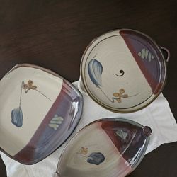 Pottery, Just Made, New Never Used Set Of 3 25.00 Or Indiv For.10.00 Each