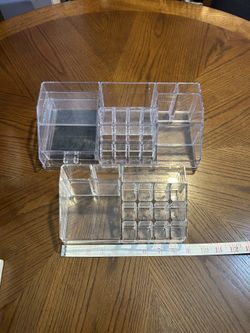 Set of 2 Lucite makeup organizers!