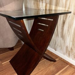 Modern Glass Top End Table