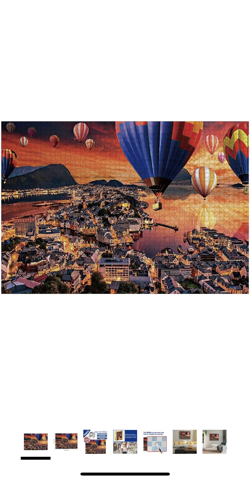 2000 Pieces Jigsaw Puzzles for Adults Teens, Hot Air Balloon at Sunset Puzzle Game Challenging Fun Gift Dedoration Stress Relief Game 27.6" L x 39.4" 