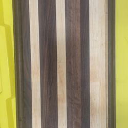 Handcrafted Two-Tone Hardwood Cutting Board w/ Juice Groove