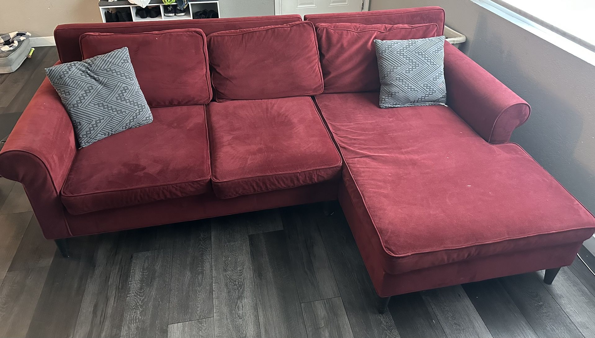 Red Velvet Couch