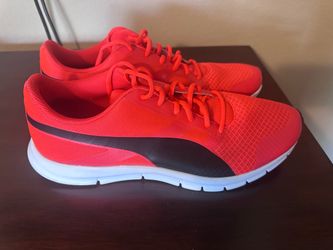 PUMA Colorblock Orange Black White Men's Low Top Lace-Up Athletic Sneakers