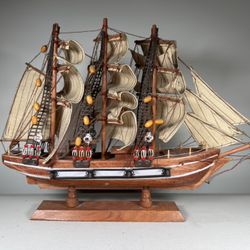 Vintage Handmade Sailboat Model  Ship 14”