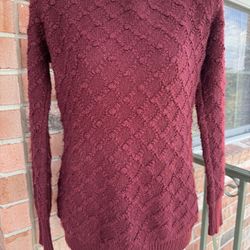 Maroon Long Sleeve Tunic Sweater