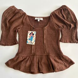 Bloom Smock-textured Blouse