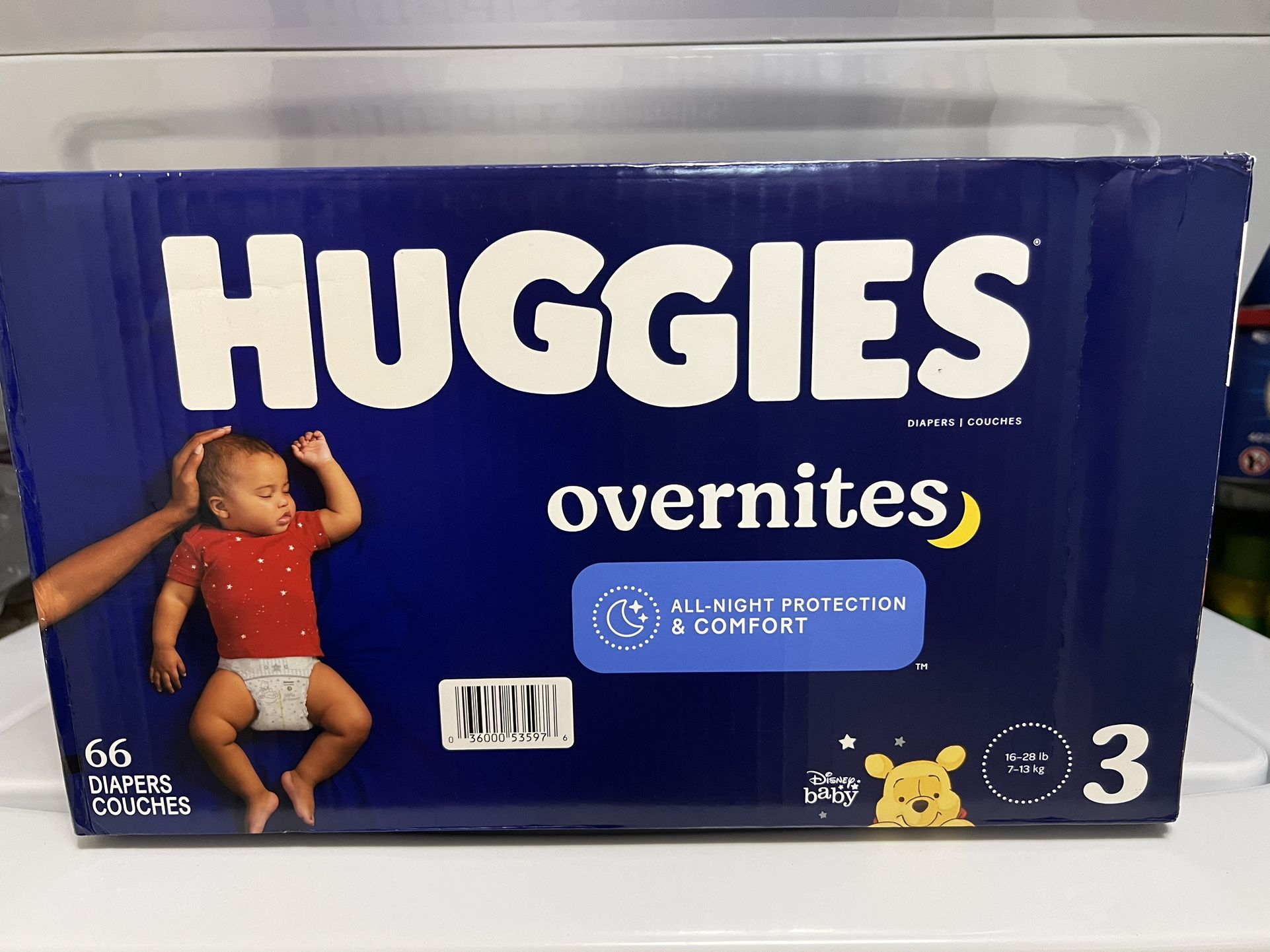 Huggies Overnites Baby Diaper 66 count Size 3