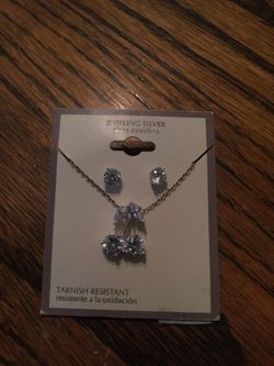 Cherry cz pendant and earrings