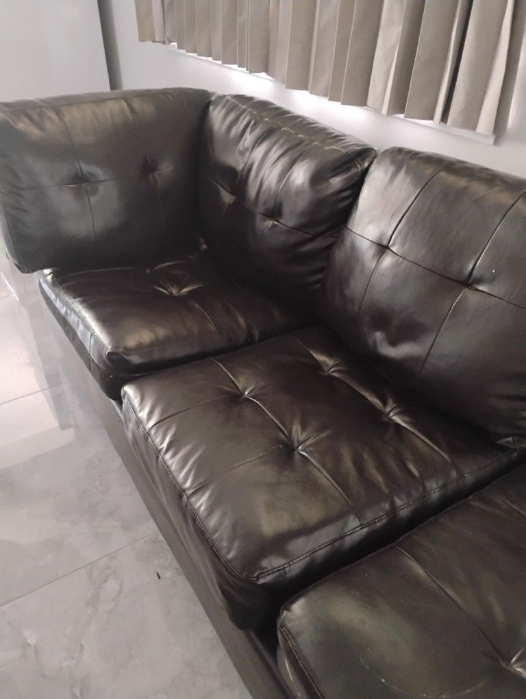 Black Leather Lounge Couch