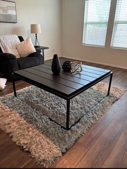 Coffee table and rug