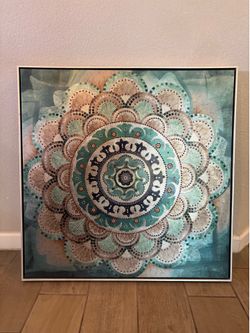 ✨ Beautiful 32” x 32” Framed Mandala Wall Art ✨