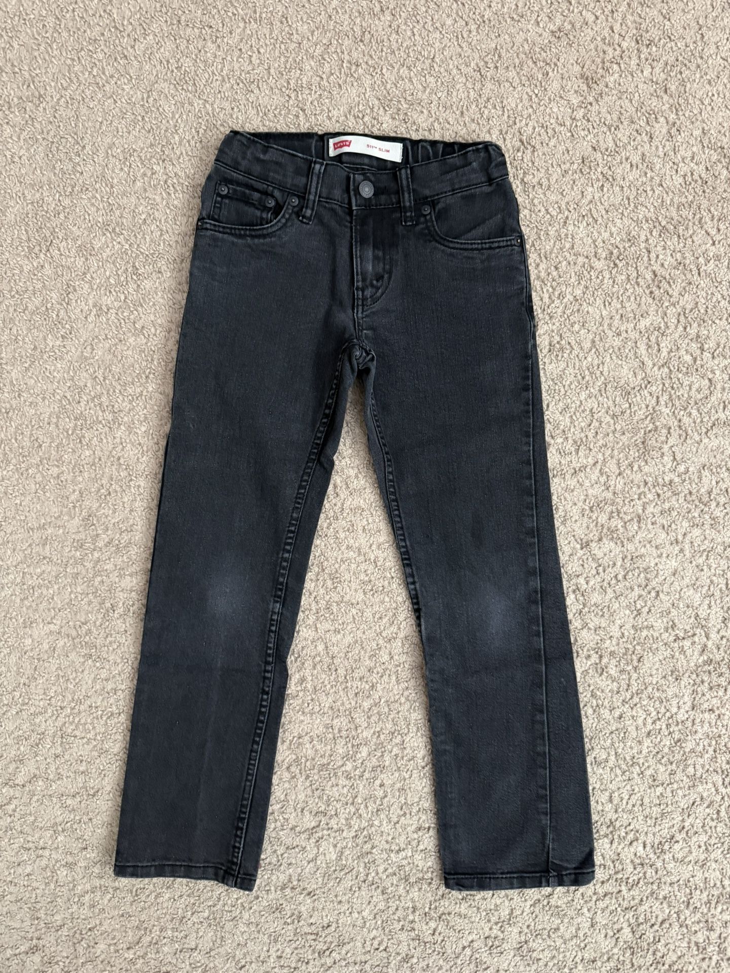 Boys Black Levi Slim Fit Jeans - Size 8