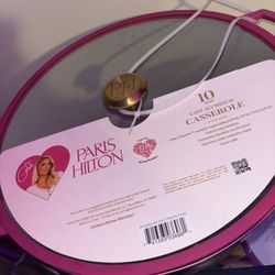 Paris Hilton 10 Quart Cast Aluminum Casserole Hot Tropic Pink Diamond Nonstiick